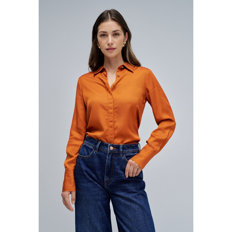 chemise femme  salsa jeans basic shirt w/ gold buttons