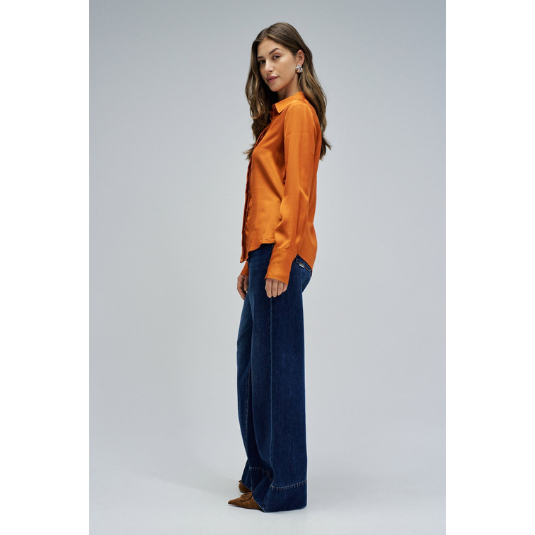 chemise femme  salsa jeans basic shirt w/ gold buttons
