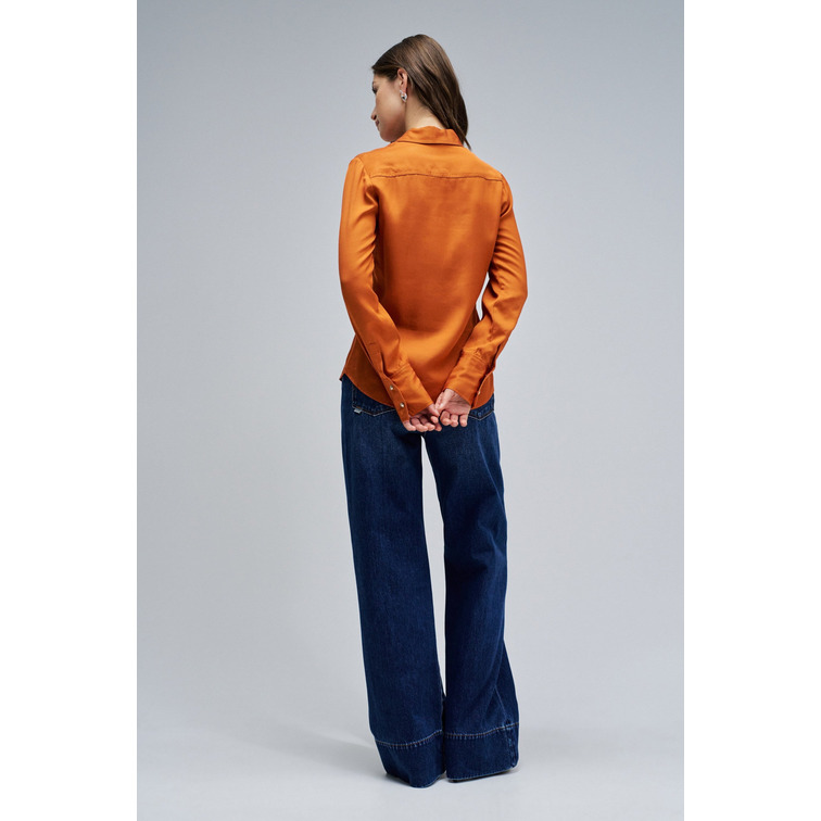 chemise femme  salsa jeans basic shirt w/ gold buttons