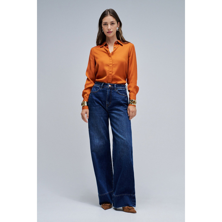 chemise femme  salsa jeans basic shirt w/ gold buttons