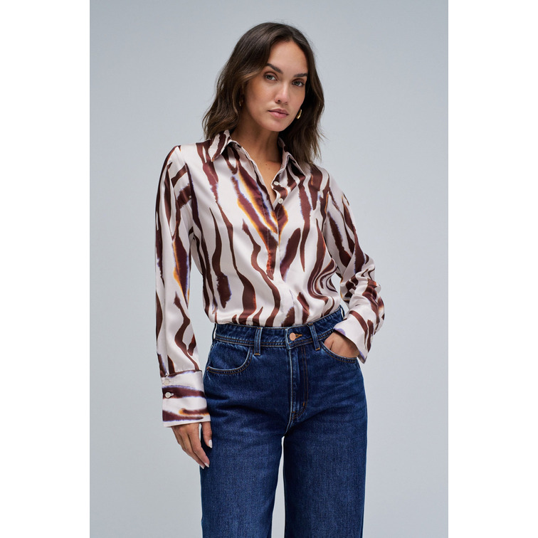 chemise femme  salsa jeans basic shirt w/ gold buttons