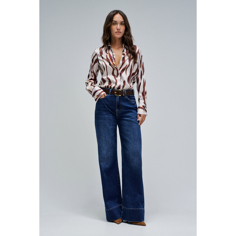 chemise femme  salsa jeans basic shirt w/ gold buttons