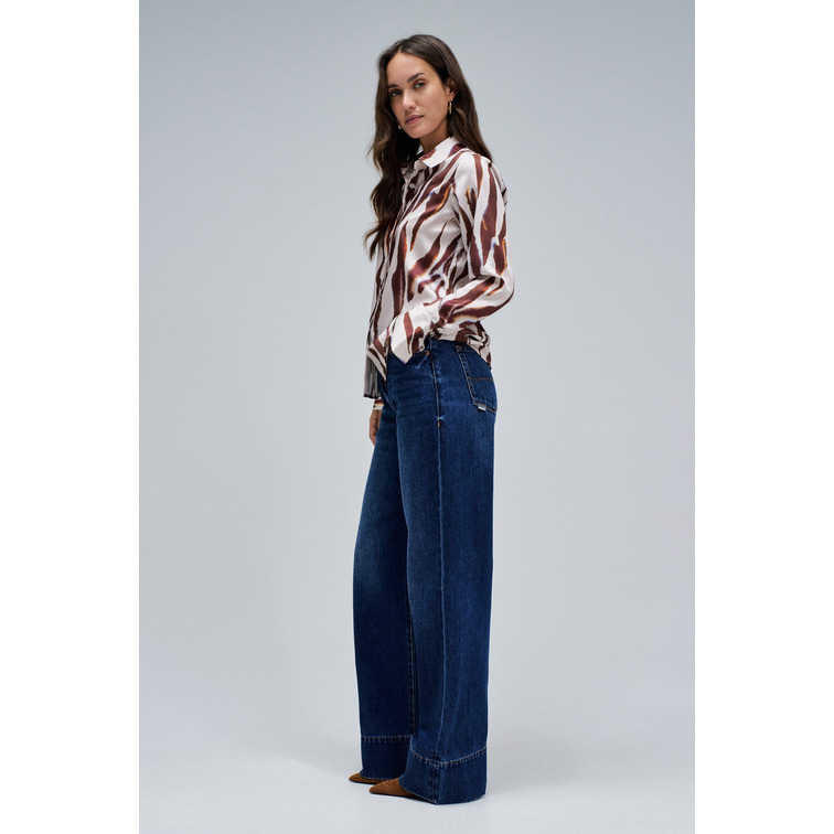 chemise femme  salsa jeans basic shirt w/ gold buttons