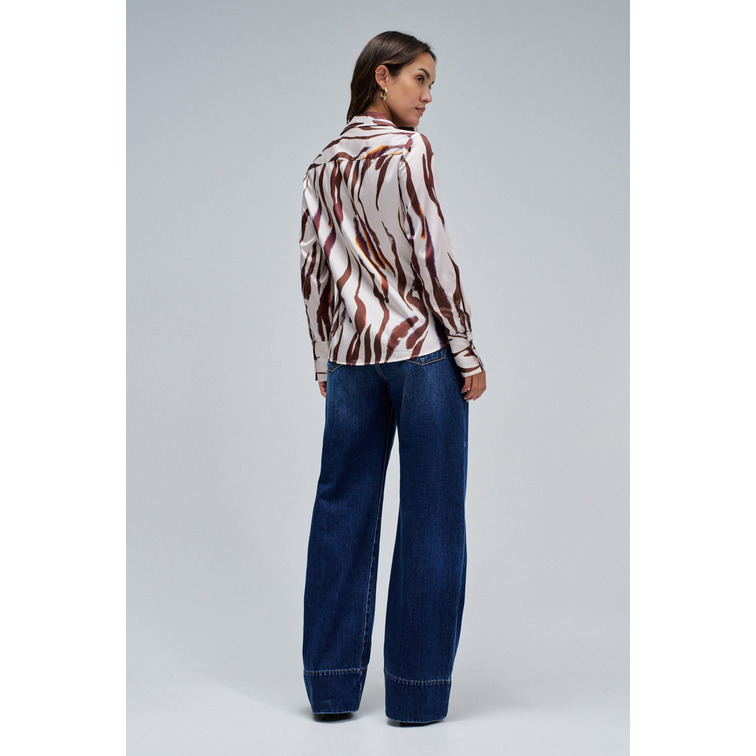 chemise femme  salsa jeans basic shirt w/ gold buttons