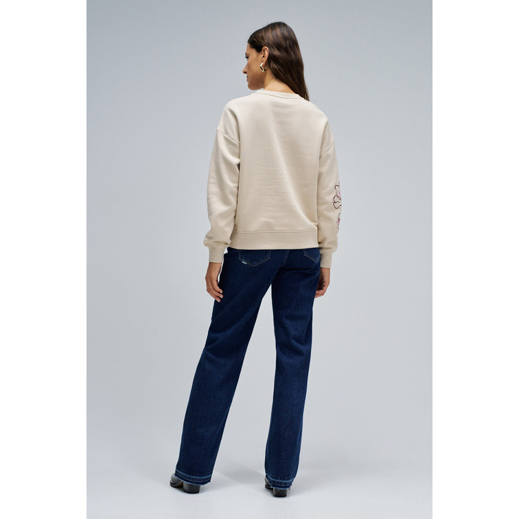 sweat-shirt femme  salsa jeans sweatshirt with floral embroid