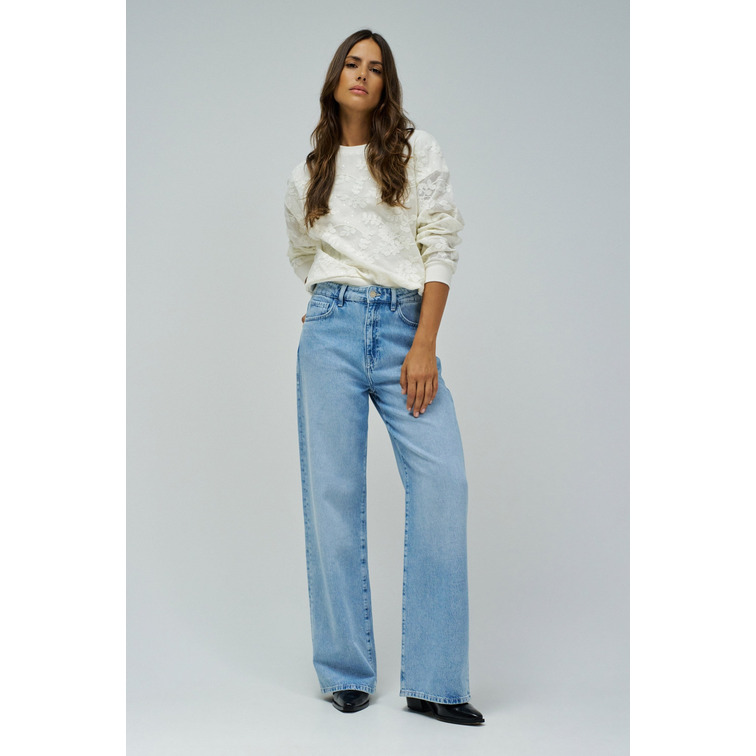 sweat-shirt femme  salsa jeans sweatshirt with floral embroid