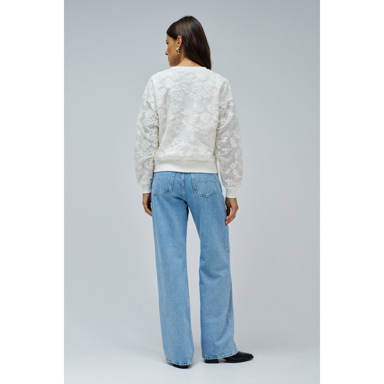 sweat-shirt femme  salsa jeans sweatshirt with floral embroid