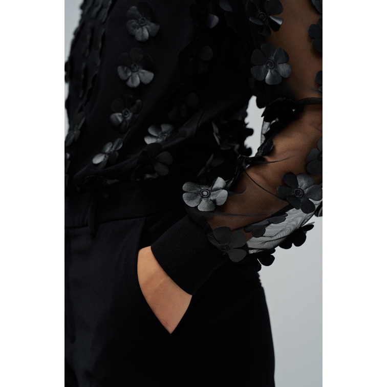 sweat-shirt femme  salsa jeans sweatshirt with 3d flowers