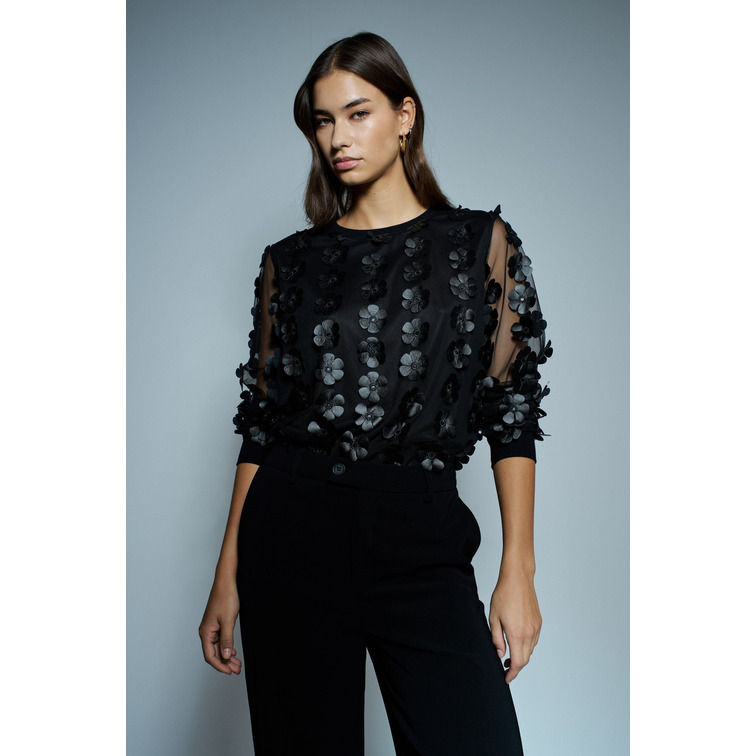 sweat-shirt femme  salsa jeans sweatshirt with 3d flowers