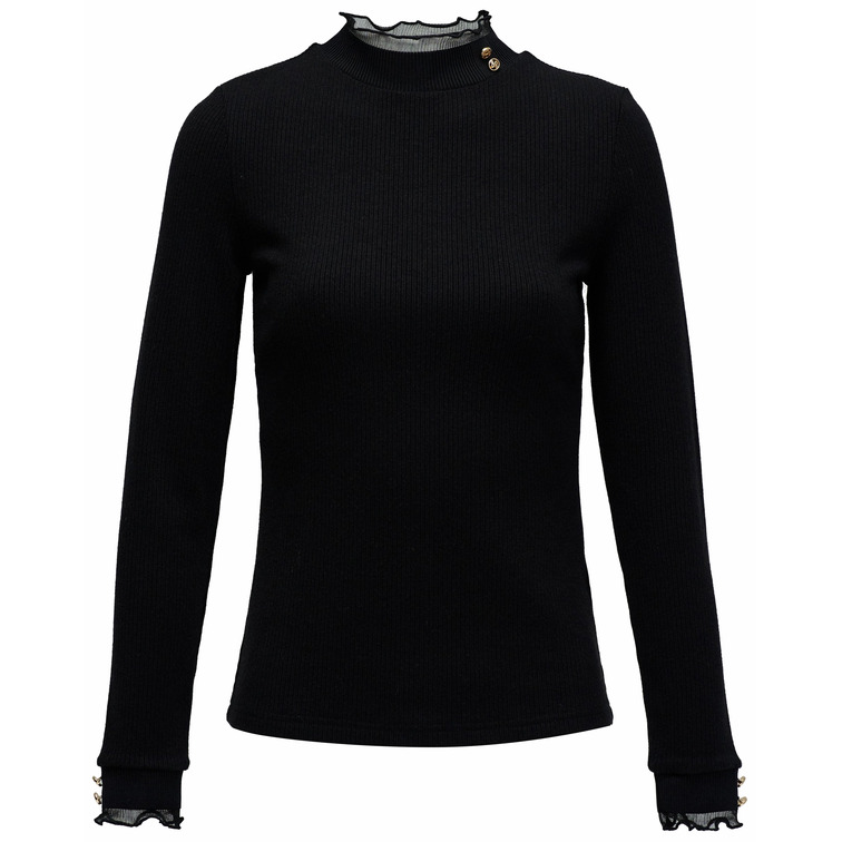t-shirt femme  salsa jeans turtleneck longsleeve w/ frill