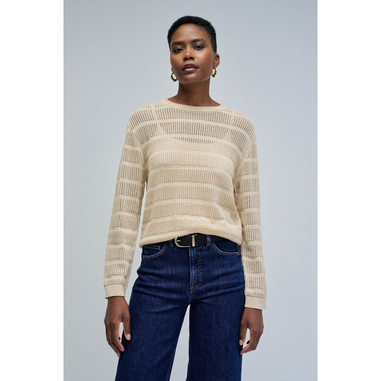 maillot femme  salsa jeans metallic threaded sweater