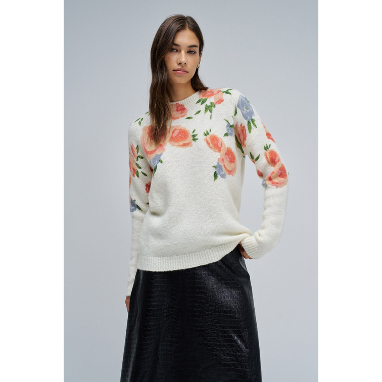 sweat-shirt femme  salsa jeans floral print sweater