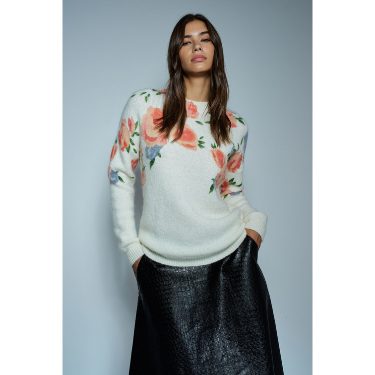 sweat-shirt femme  salsa jeans floral print sweater
