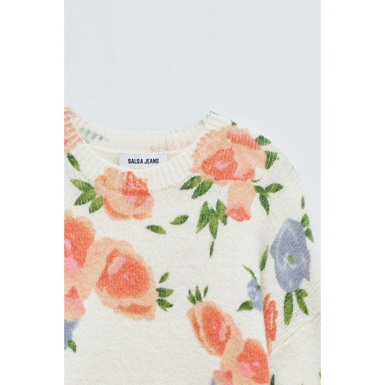 sweat-shirt femme  salsa jeans floral print sweater