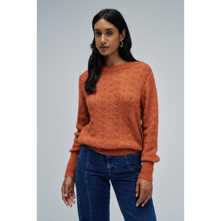 maillot femme  salsa jeans sweater with shiny detail