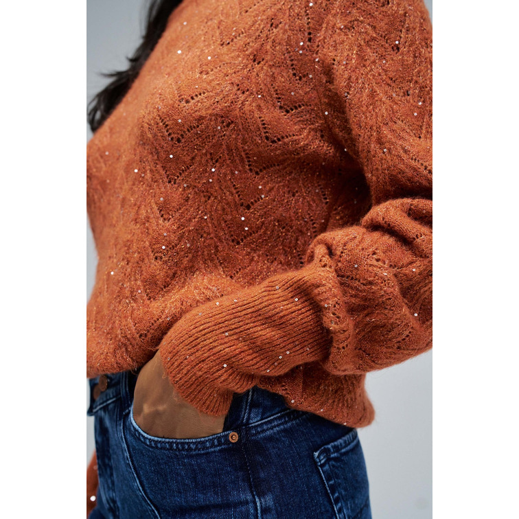 maillot femme  salsa jeans sweater with shiny detail