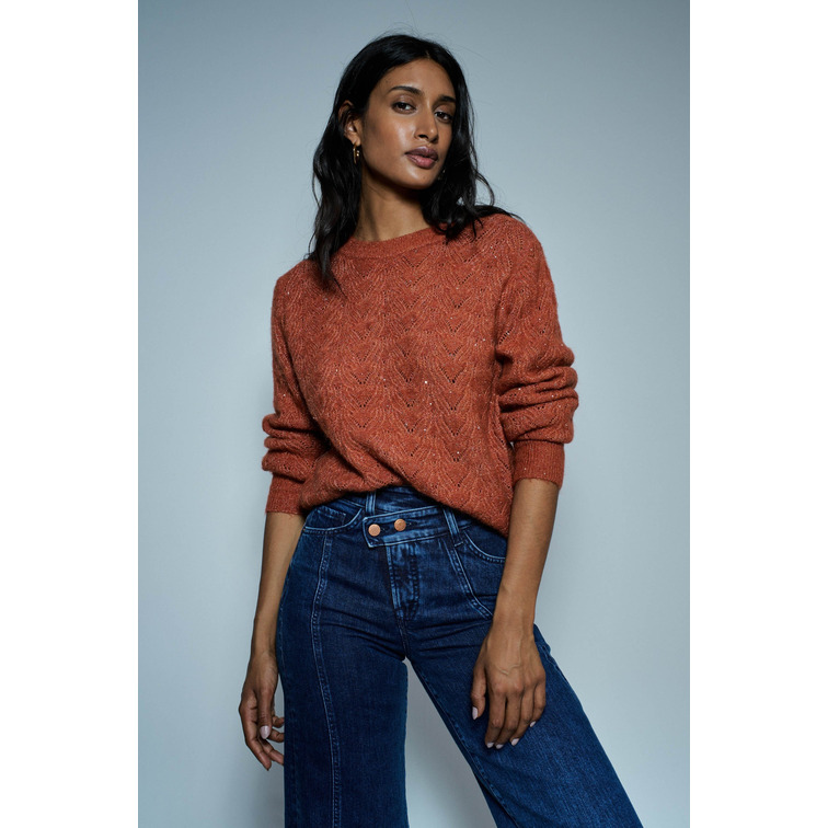 maillot femme  salsa jeans sweater with shiny detail