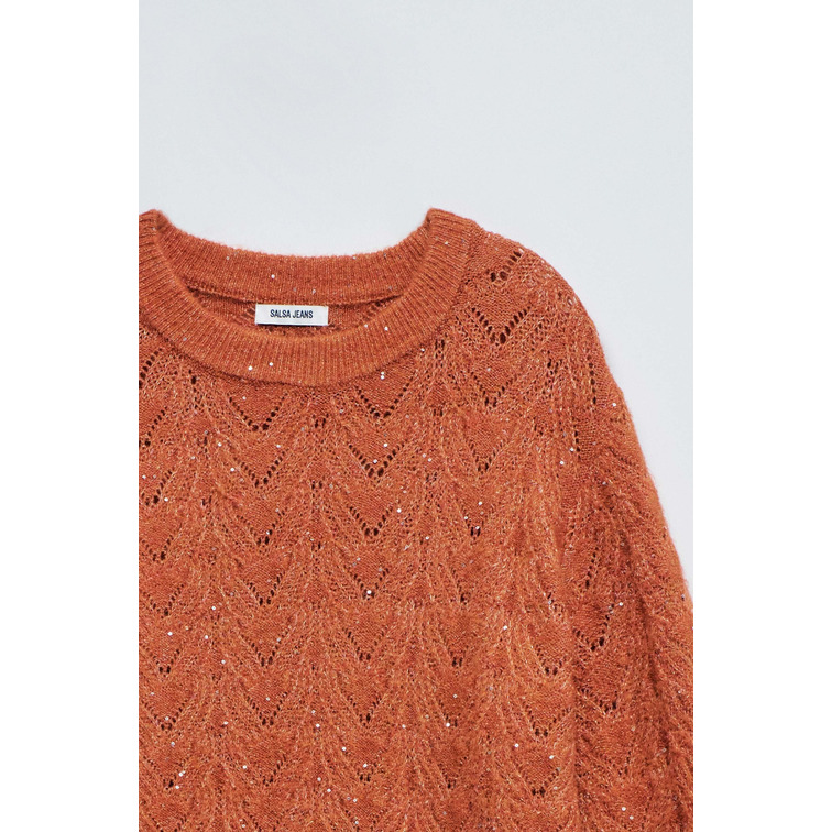 maillot femme  salsa jeans sweater with shiny detail