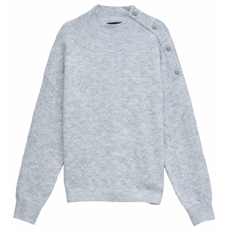 sweat-shirt femme  salsa jeans lurex sweater with buttons