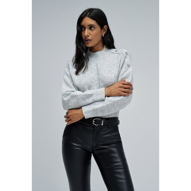 sweat-shirt femme  salsa jeans lurex sweater with buttons