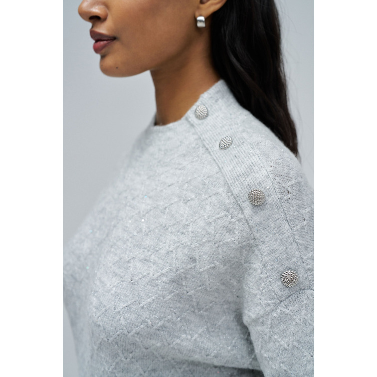 sweat-shirt femme  salsa jeans lurex sweater with buttons