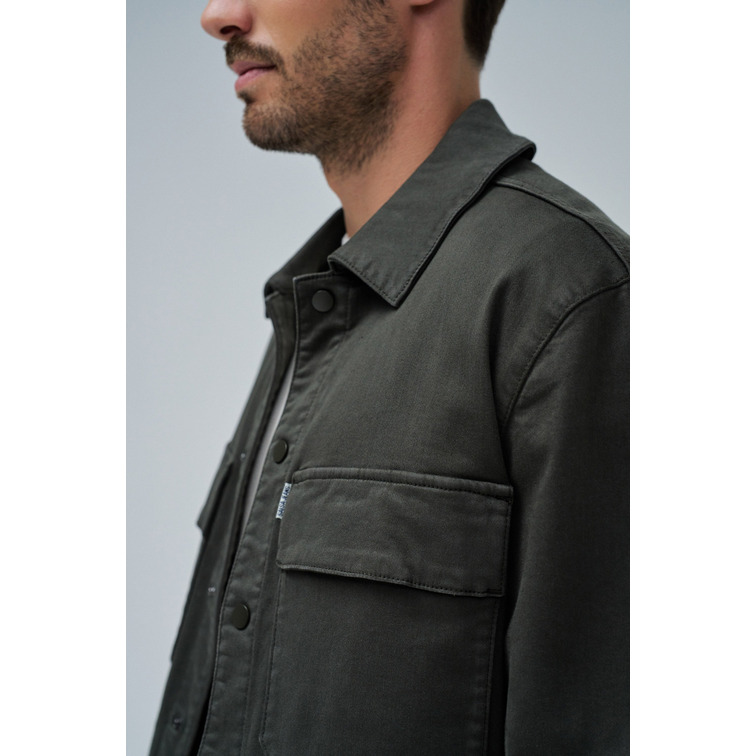 chemise homme  salsa jeans overshirt s-activ dark green s