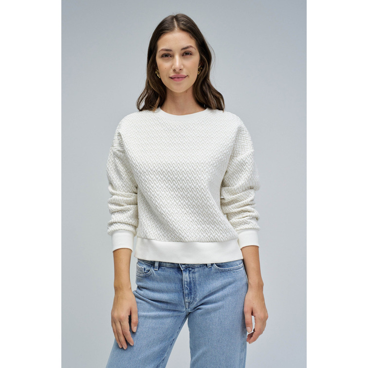 sweat-shirt femme  salsa jeans lurex jacquard sweatshirt