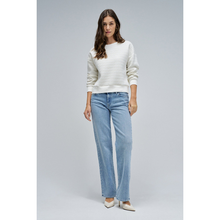 sweat-shirt femme  salsa jeans lurex jacquard sweatshirt
