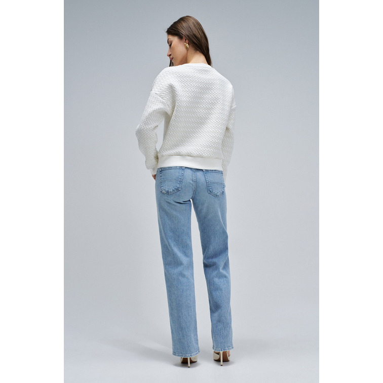 sweat-shirt femme  salsa jeans lurex jacquard sweatshirt