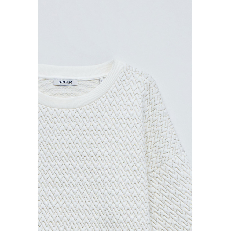 sweat-shirt femme  salsa jeans lurex jacquard sweatshirt