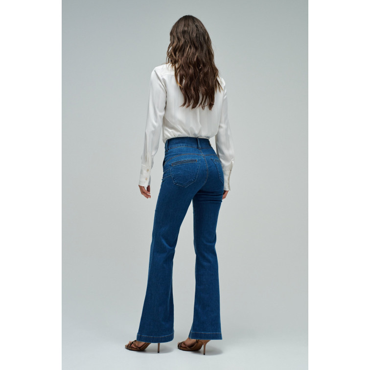 pantalon femme  salsa jeans chino secret flare w/ belt det