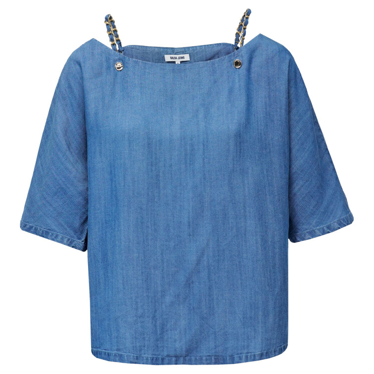 chemise femme  salsa jeans blouse w/ shoulder chain detai