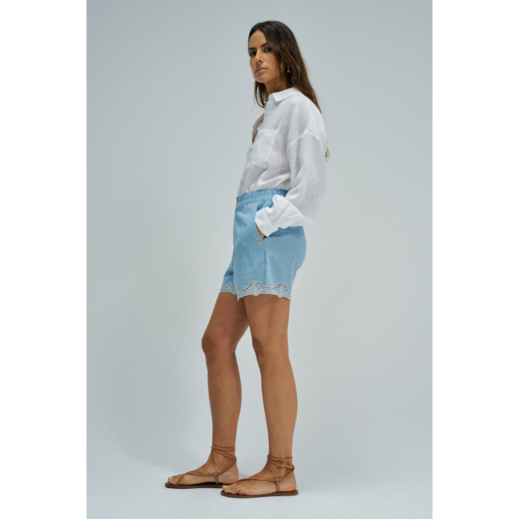 le short femme  salsa jeans short w/ embroidery detail
