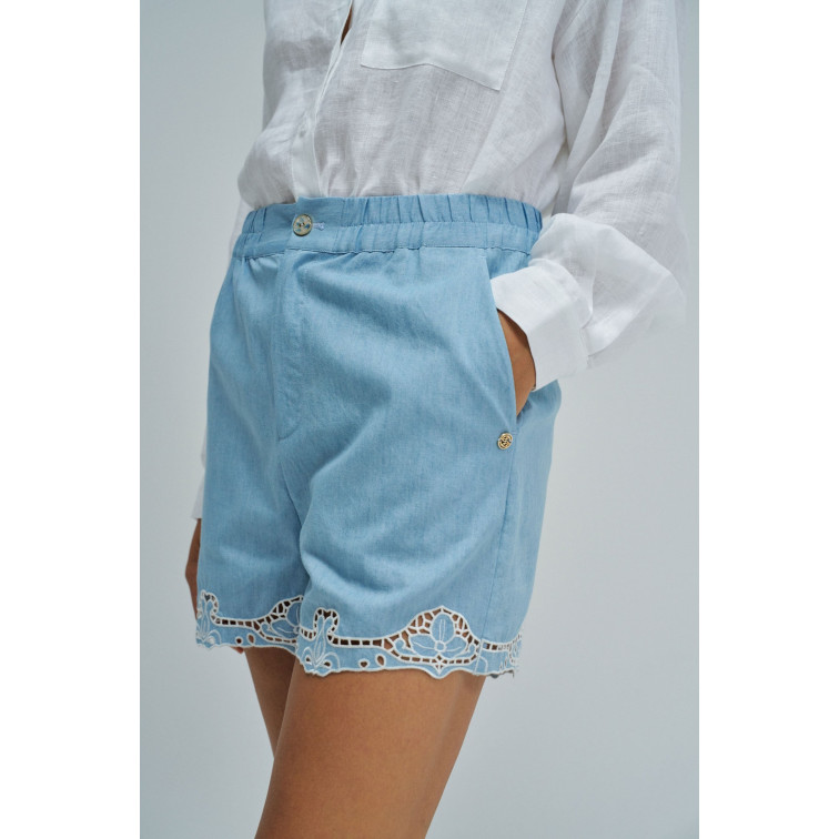 le short femme  salsa jeans short w/ embroidery detail