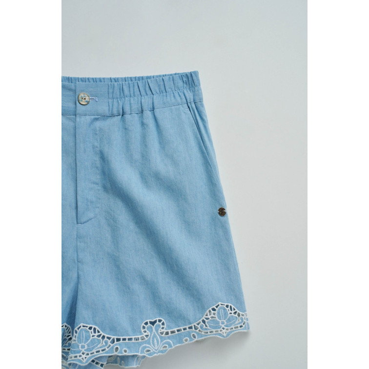 le short femme  salsa jeans short w/ embroidery detail