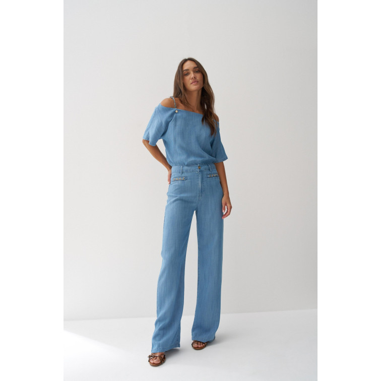 jeans femme  salsa jeans jeans high rise wide w/ pocket