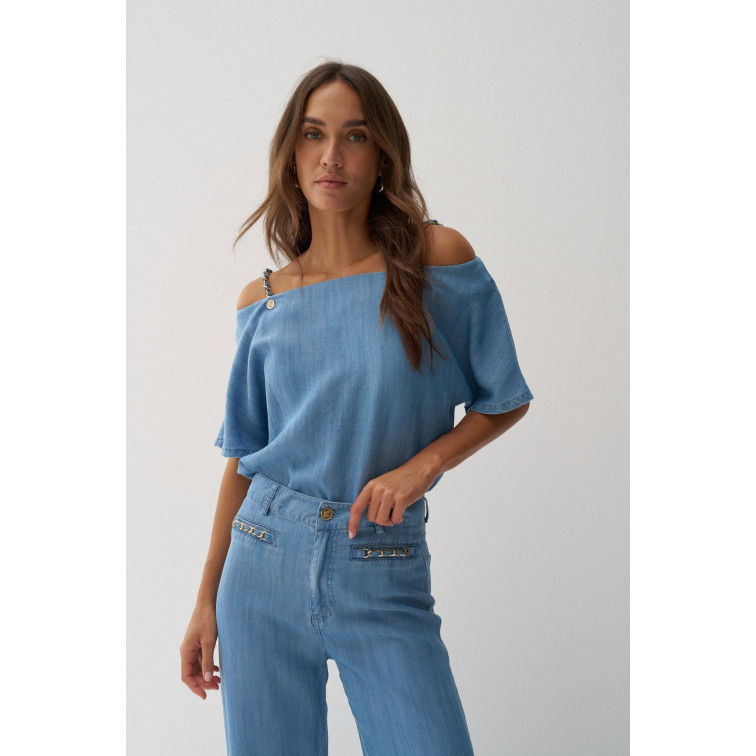 jeans femme  salsa jeans jeans high rise wide w/ pocket