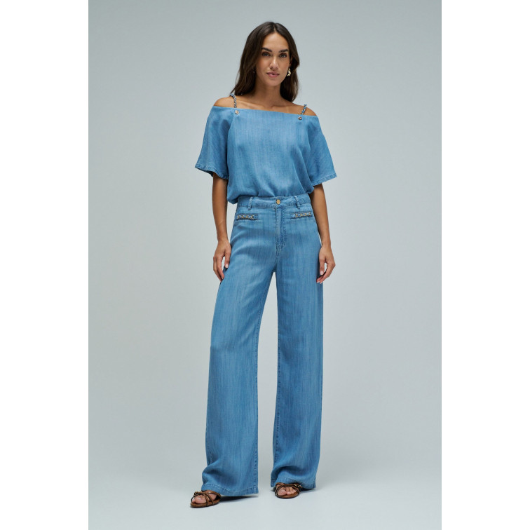 jeans femme  salsa jeans jeans high rise wide w/ pocket