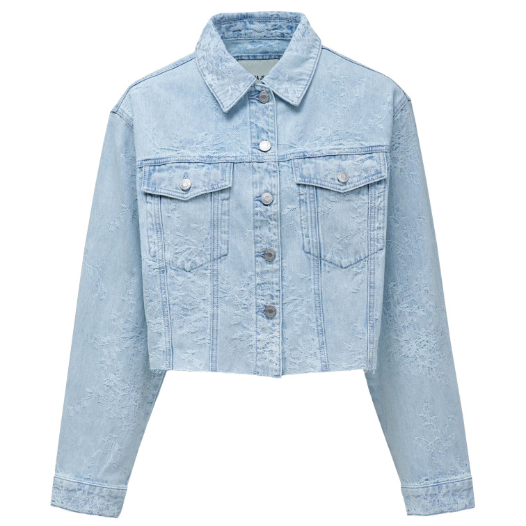 manteau femme  salsa jeans denim overshirt w/ jaquard