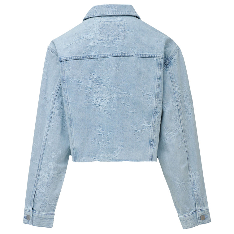 manteau femme  salsa jeans denim overshirt w/ jaquard