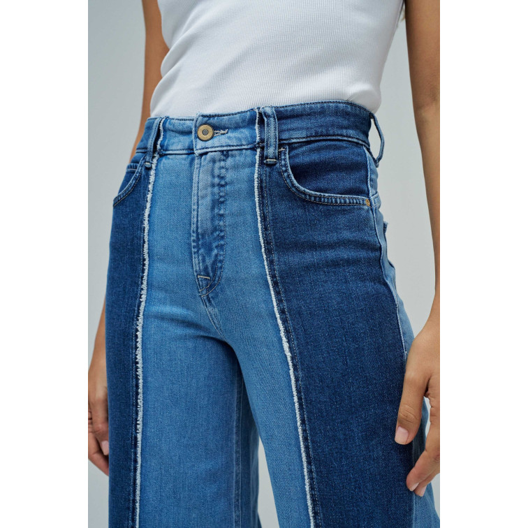 jeans femme  salsa jeans jeans faith wide w/ denim mix