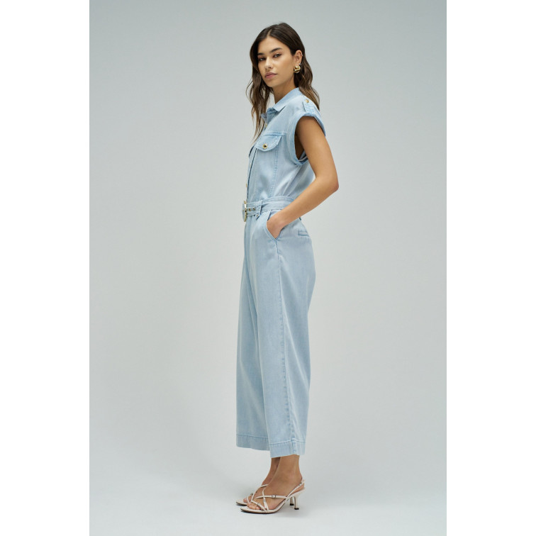 singe femme  salsa jeans overall in lightdenim