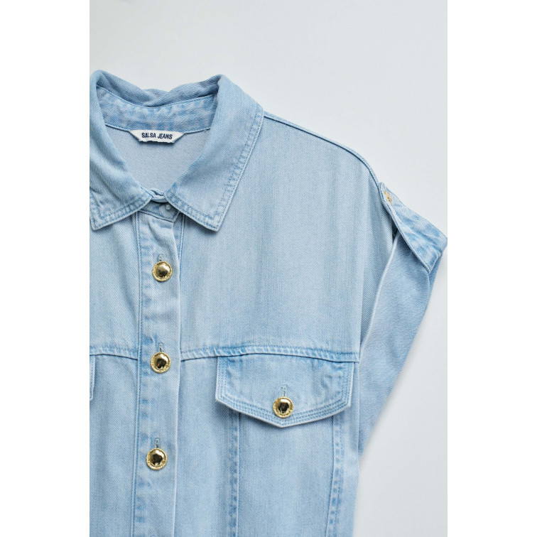 singe femme  salsa jeans overall in lightdenim