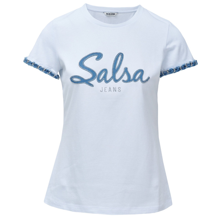 femme branding t-shirt with denim ap 001