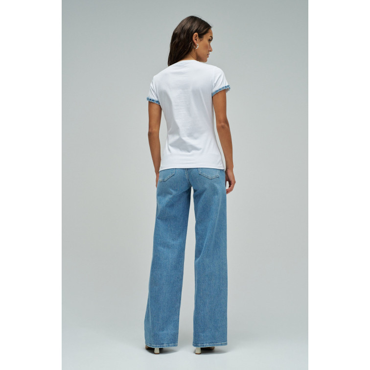 femme branding t-shirt with denim ap 001