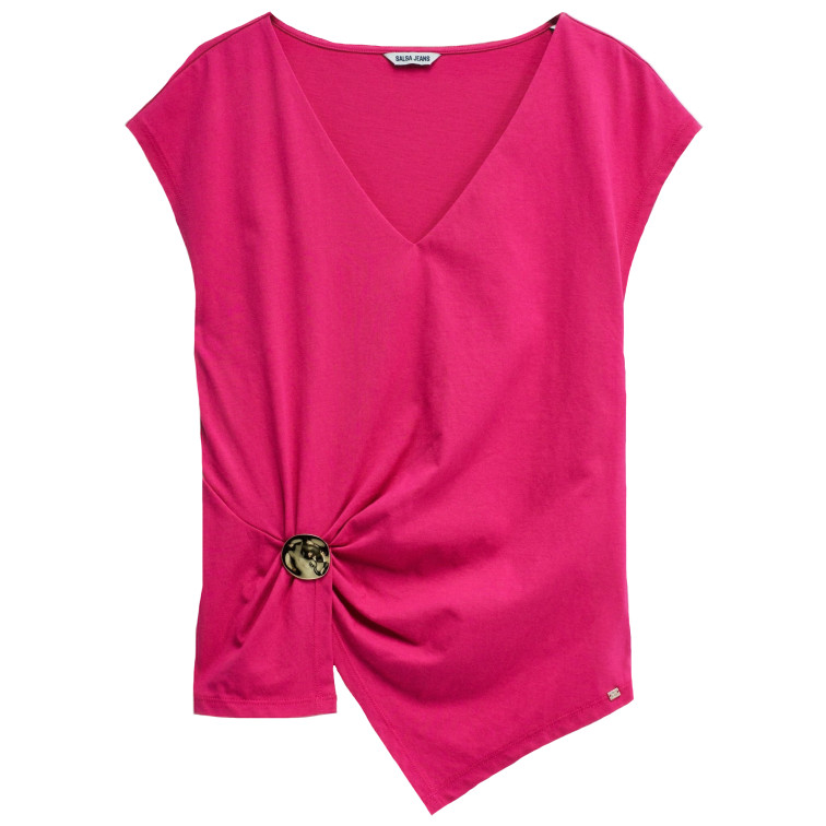 t-shirt femme  salsa jeans fahion t-shirt w/ metal applic