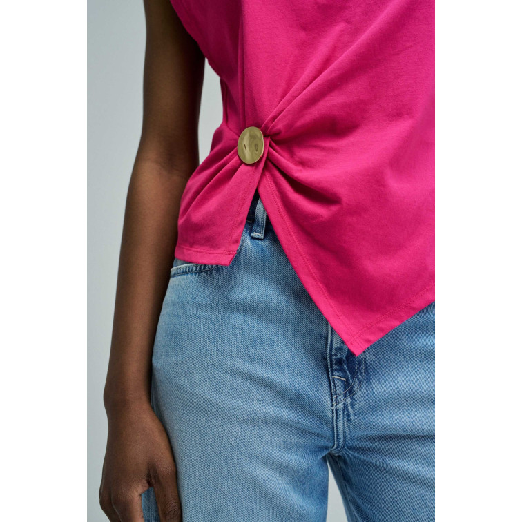 t-shirt femme  salsa jeans fahion t-shirt w/ metal applic
