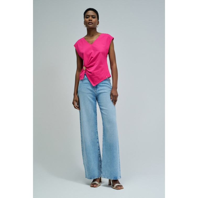 t-shirt femme  salsa jeans fahion t-shirt w/ metal applic