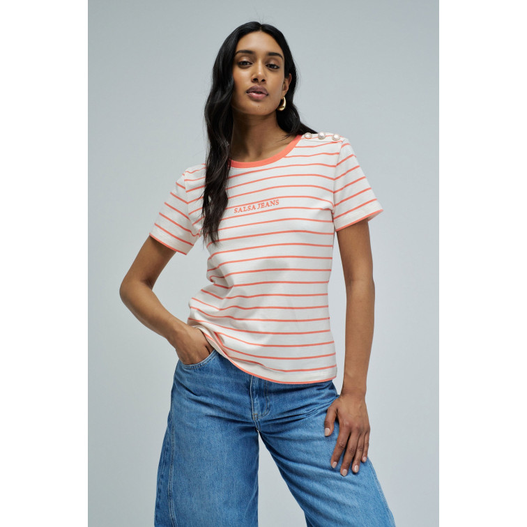 t-shirt femme  salsa jeans stripes branding t-shirt