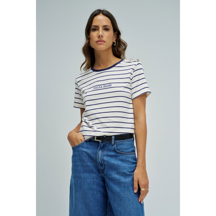 t-shirt femme  salsa jeans stripes branding t-shirt
